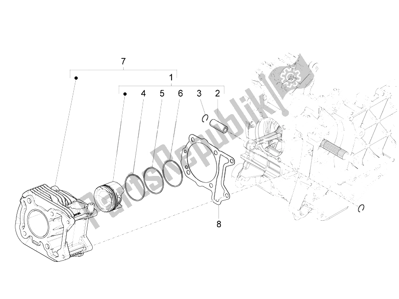 Todas las partes para Unidad De Pasador Cilindro-pistón-muñeca de Vespa 150 Sprint 4T 3V IE USA 2014