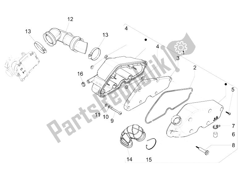 Toutes les pièces pour le Filtre à Air du Vespa 946 150 4T 3V ABS Armani Asia 2015