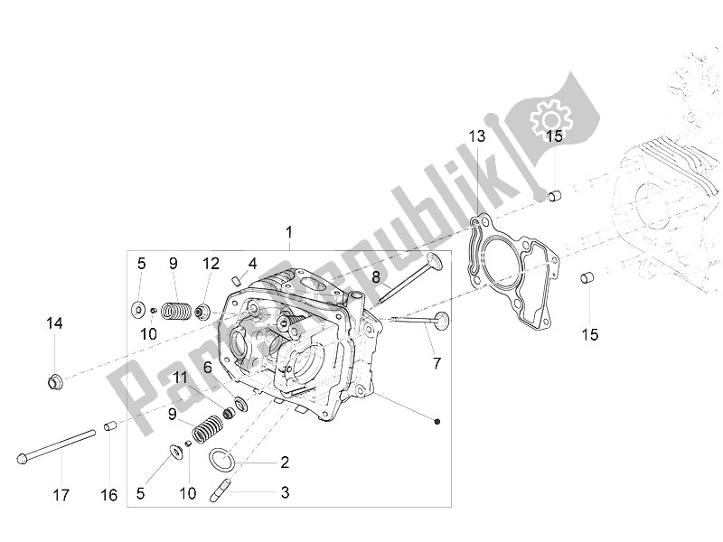 Todas las partes para Unidad Principal - Válvula de Vespa Vespa Sprint Iget 125 4T 3V ABS EU 2016