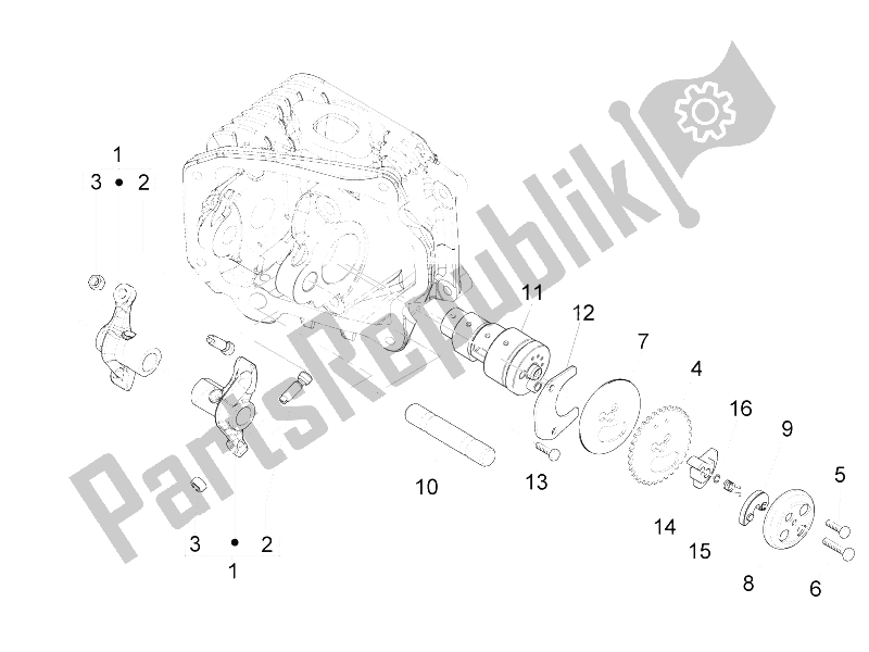 Toutes les pièces pour le Leviers à Bascule Support Unité du Vespa S 150 4T 2V IE E3 College 2009