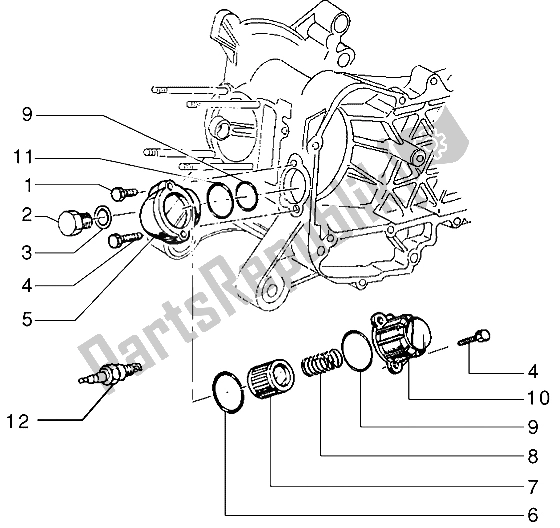 Tutte le parti per il Filtro Dell'olio del Vespa ET4 125 1996