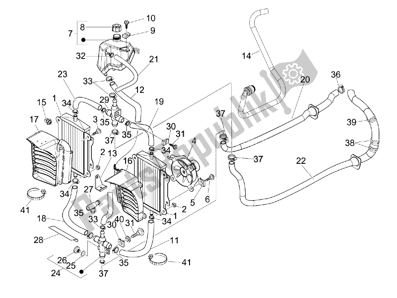 Tutte le parti per il Sistema Di Raffreddamento del Vespa GTV 250 IE USA 2007