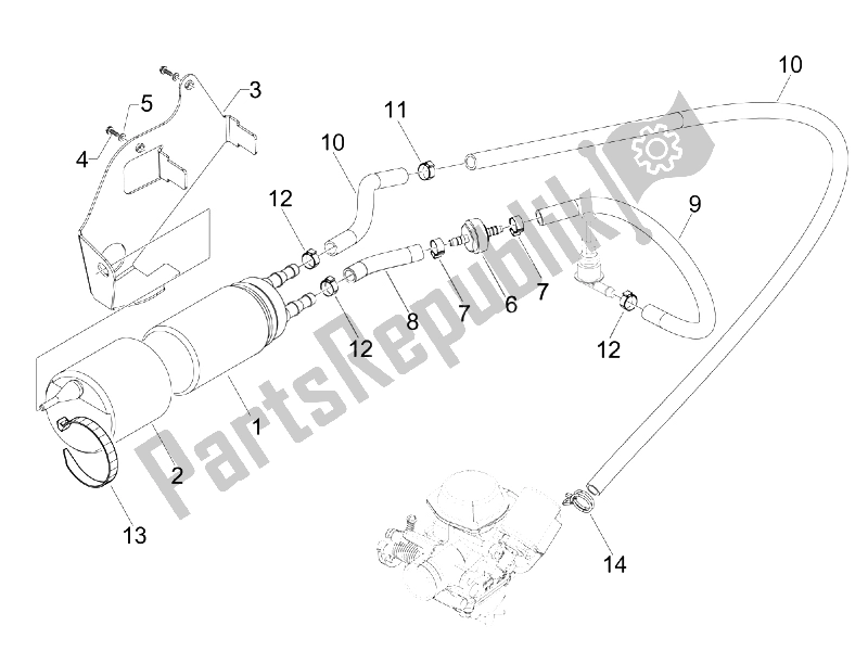 Todas las partes para Sistema De Suministros de Vespa LX 150 4T E3 2006