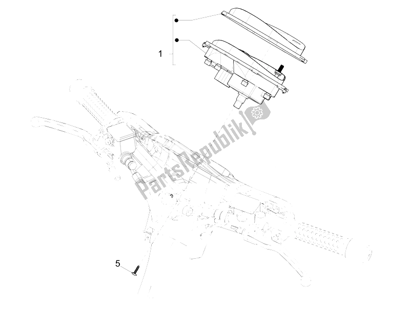 Todas las partes para Tablero Combinado De Medidor de Vespa GTS 300 IE ABS Super China 2014