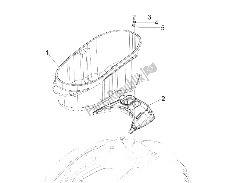 Toutes les pièces pour le Logement De Casque - Sous La Selle du Vespa GTS 300 IE Super USA 2009