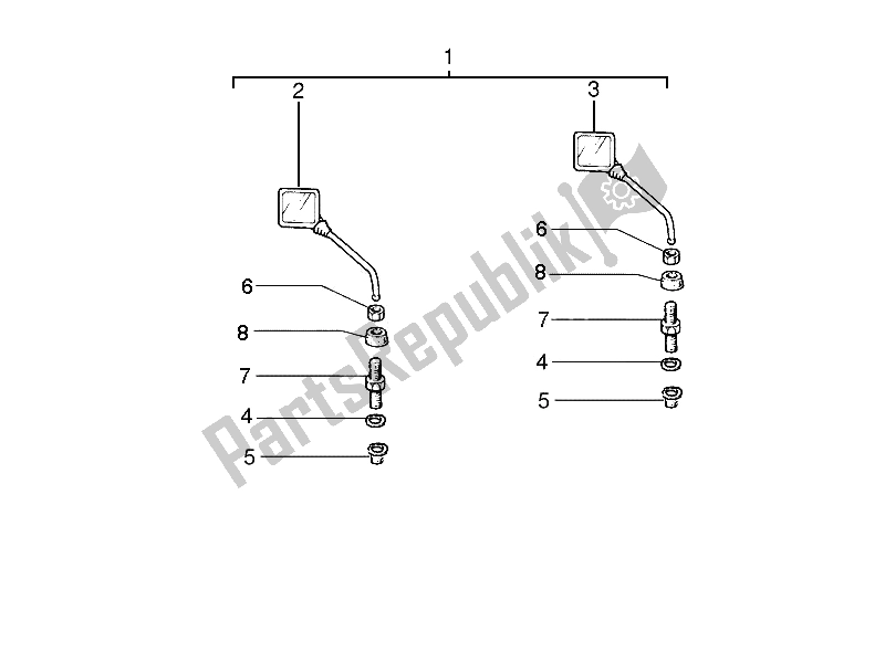 Todas as partes de Espelho (s) De Direção do Vespa PX 150 2011