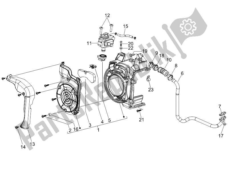 Tutte le parti per il Air Box Secondario del Vespa LX 150 4T USA 2007