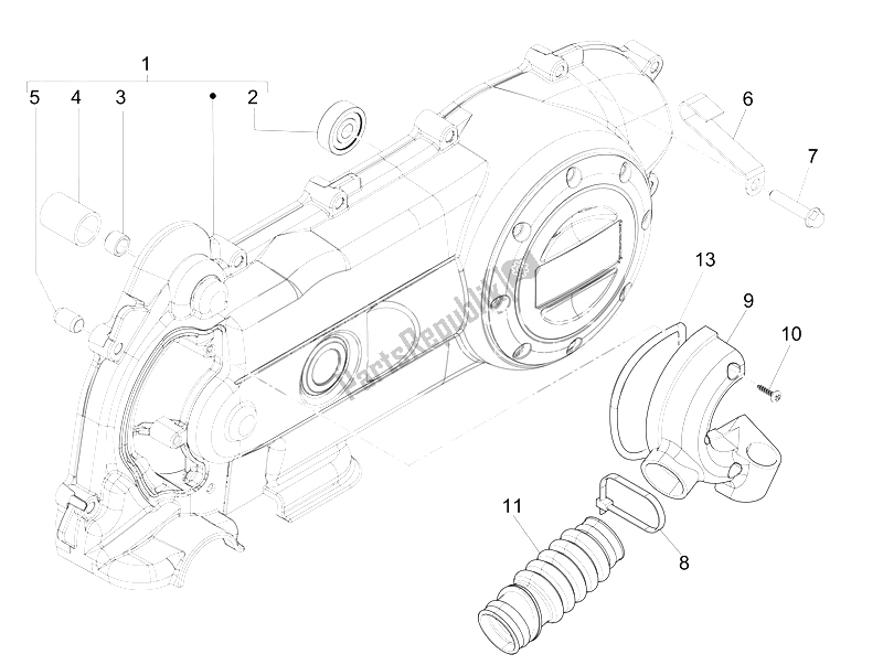 Tutte le parti per il Coperchio Del Carter - Raffreddamento Del Carter del Vespa Vespa Sprint 50 4T 2V 25 KMH EU 2014