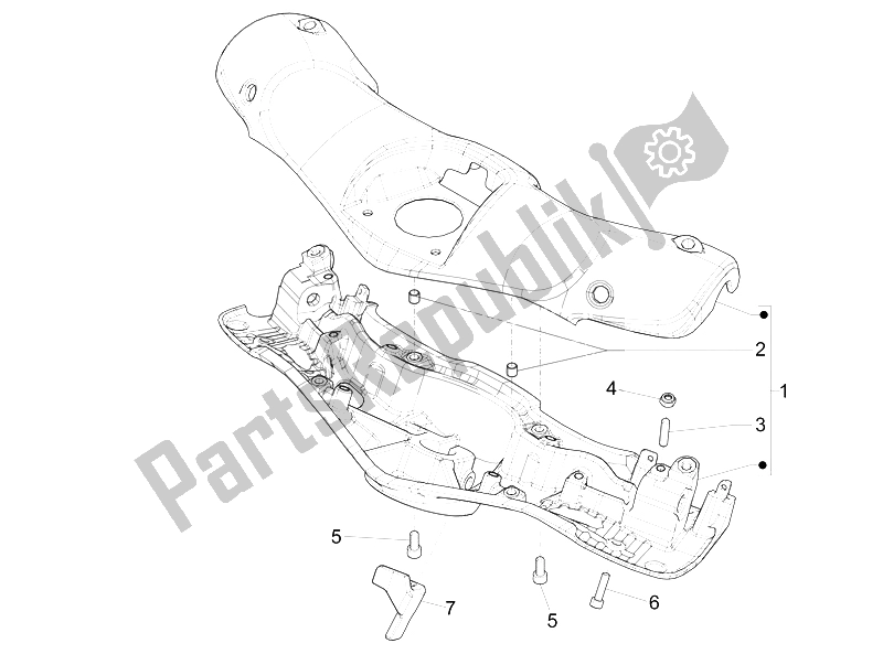 Alle onderdelen voor de Stuurbedekkingen van de Vespa Vespa 946 150 4T 3V ABS Armani Asia 2015