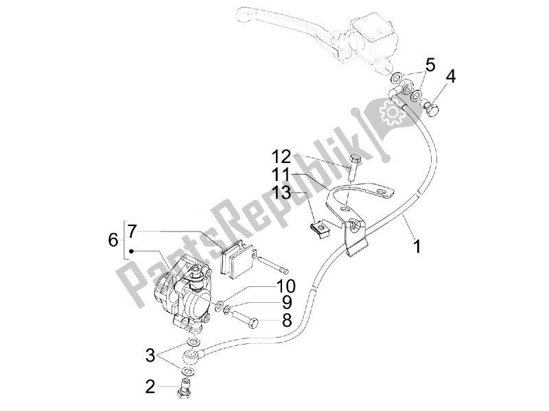 All parts for the Brakes Pipes - Calipers of the Vespa LXV 50 2T Navy 2007