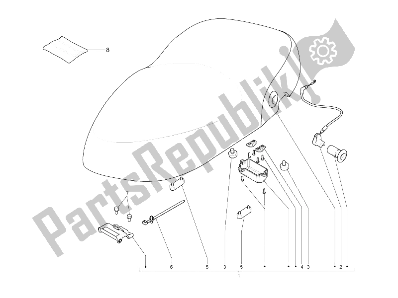 Toutes les pièces pour le Selle / Sièges - Rouleau D'outils du Vespa S 150 4T 2V E3 Taiwan 2011