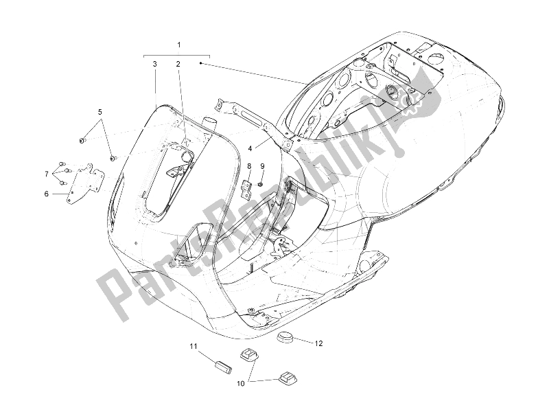 Toutes les pièces pour le Cadre / Carrosserie du Vespa S 150 4T 2V IE E3 College 2009