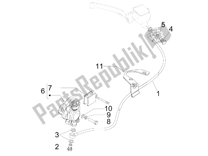 Wszystkie części do Przewody Hamulcowe - Zaciski Vespa S 50 4T 4V College 2008