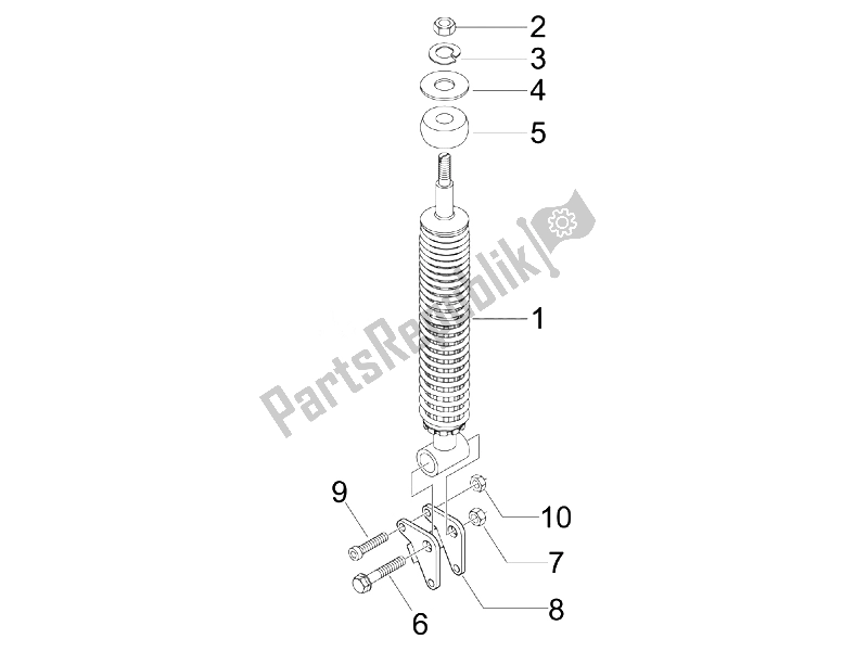 Toutes les pièces pour le Suspension Arrière - Amortisseur / S du Vespa S 125 4T E3 UK 2007