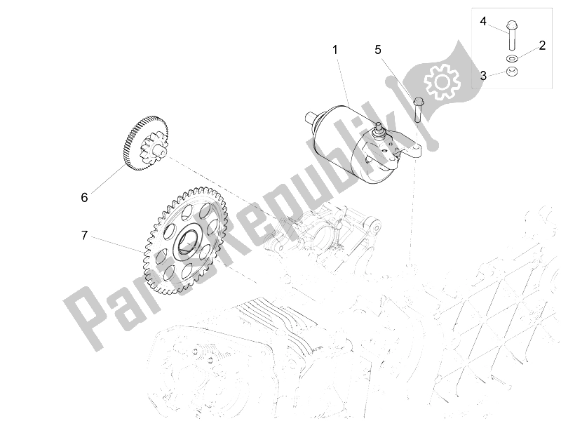 Toutes les pièces pour le Stater - Démarreur électrique du Vespa LX 125 4T 3V IE Vietnam 2012