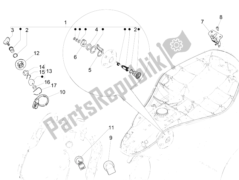 Toutes les pièces pour le Serrures du Vespa 946 150 4T 3V ABS 2014