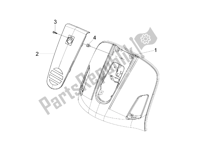 Toutes les pièces pour le Bouclier Avant du Vespa Granturismo 200 L USA 2007