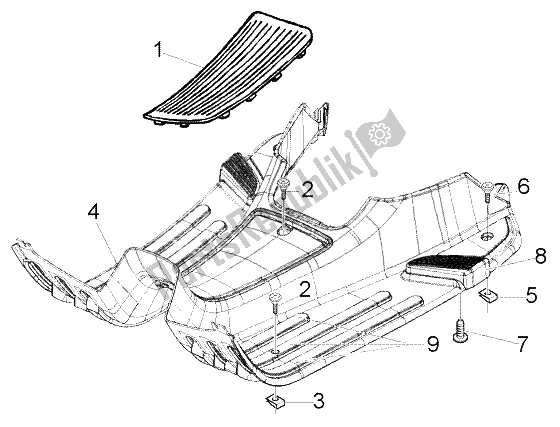 Alle onderdelen voor de Voetbord - Rubberen Matten van de Vespa LX 125 2005