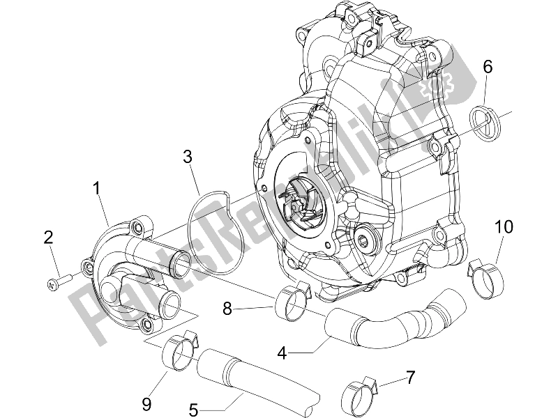 Toutes les pièces pour le Pompe De Refroidissement du Vespa GTV 250 IE UK 2006