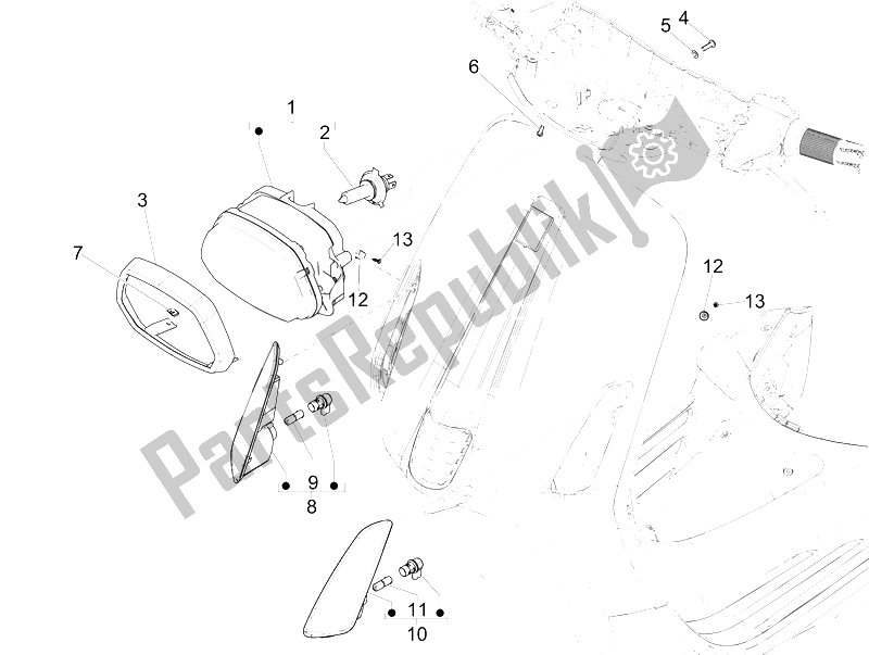 Todas las partes para Faros Delanteros - Luces Intermitentes de Vespa 150 Sprint 4T 3V IE China 2015