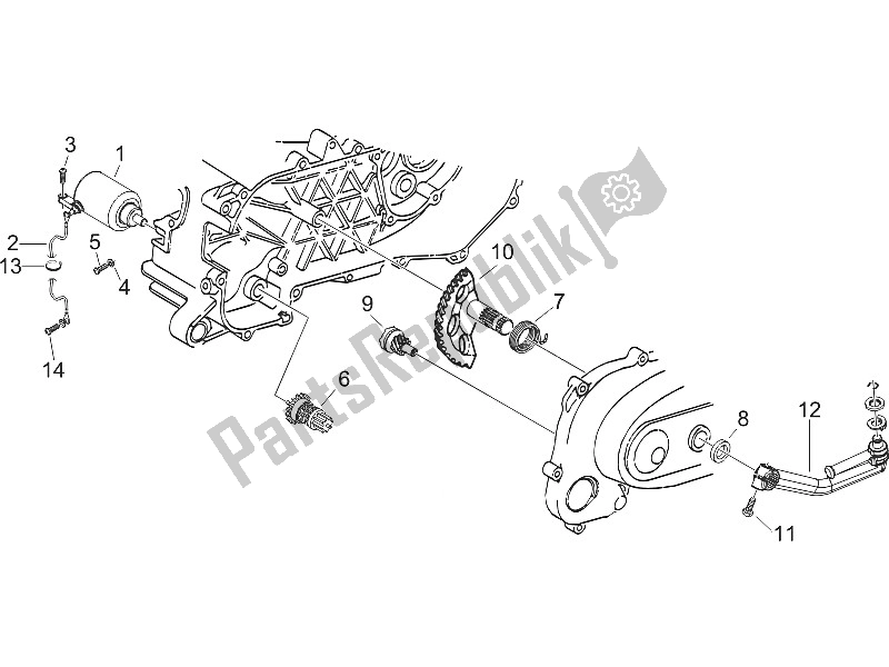 All parts for the Stater - Electric Starter of the Vespa LXV 50 2T CH 2006