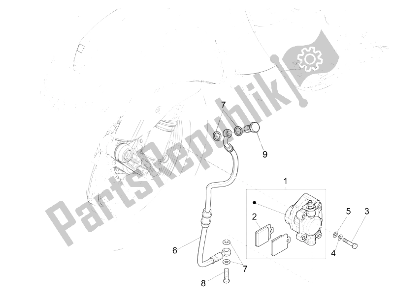 All parts for the Brakes Pipes - Calipers of the Vespa LXV 125 4T 3V E3 Vietnam 2014