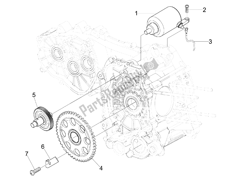 Toutes les pièces pour le Stater - Démarreur électrique du Vespa GTV 250 IE Navy 2007