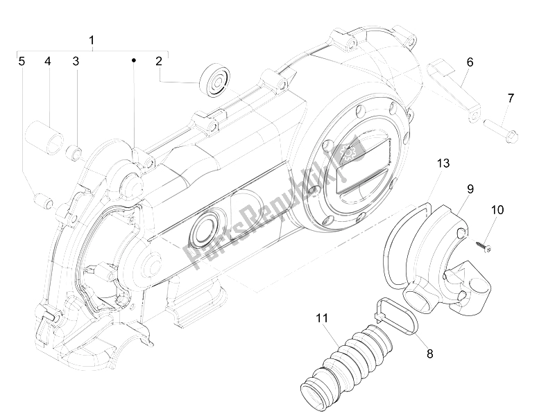 Tutte le parti per il Coperchio Del Carter - Raffreddamento Del Carter del Vespa Primavera 50 4T 4V 2014