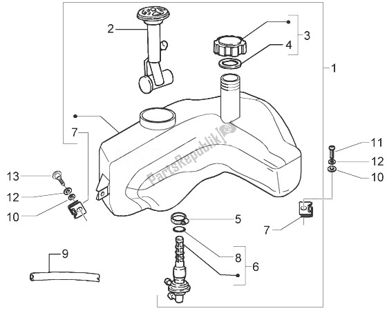 Toutes les pièces pour le Réservoir du Vespa Granturismo 200 L 2003