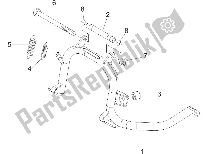 Todas las partes para Soporte / S de Vespa GTS 250 USA 2005