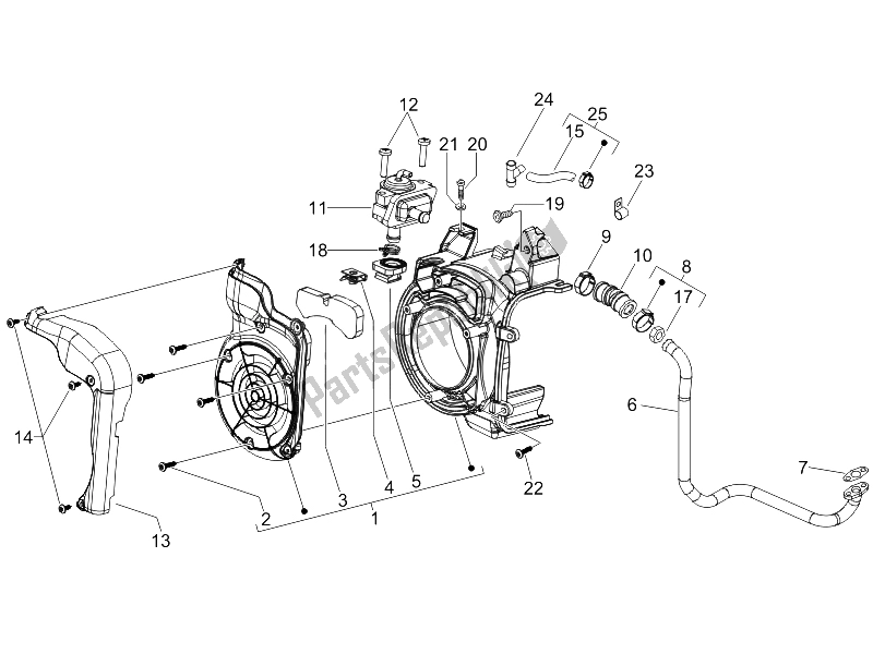 Toutes les pièces pour le Boîte à Air Secondaire du Vespa LX 150 4T USA 2006