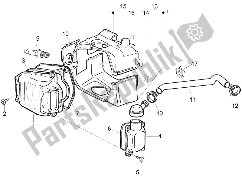 Tutte le parti per il Coperchio Della Testata del Vespa S 150 4T 2008