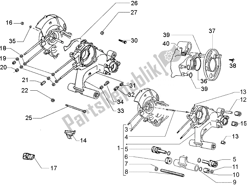 Toutes les pièces pour le Carter du Vespa PX 125 30 Anni 2007