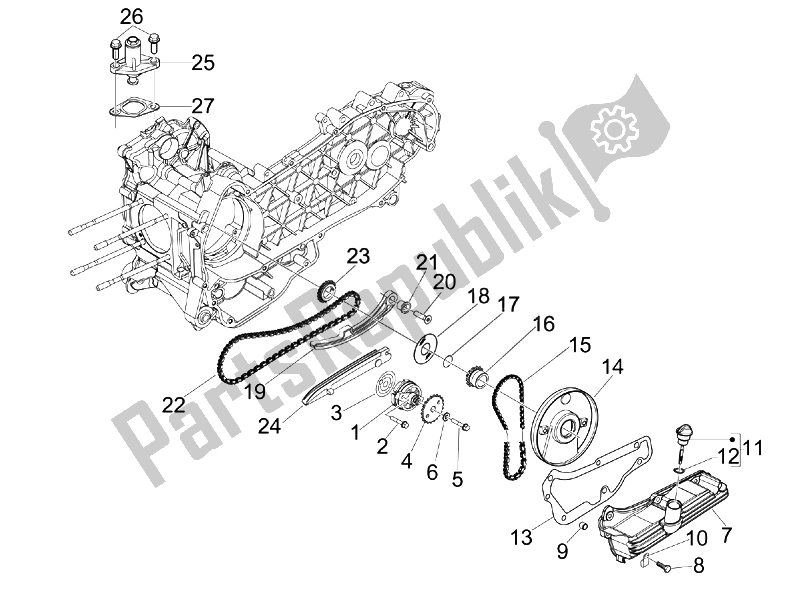 Toutes les pièces pour le La Pompe à Huile du Vespa GTV 300 4T 4V IE 2010