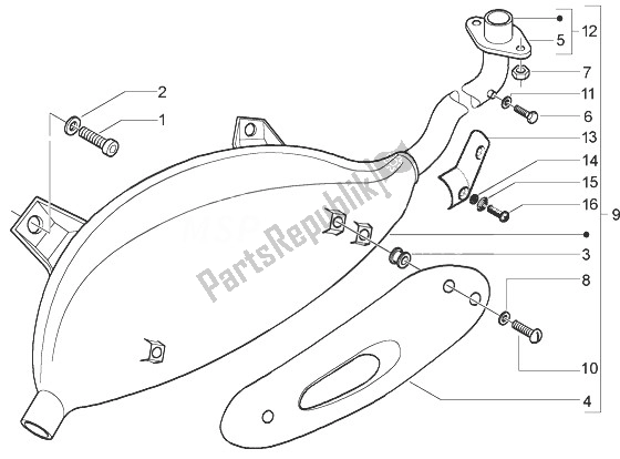 Toutes les pièces pour le Silencieux du Vespa Granturismo 200 L 2003