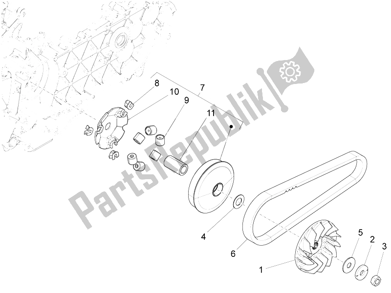 Toutes les pièces pour le Poulie Motrice du Vespa GTS Super 150 IE 4T 3V 2014