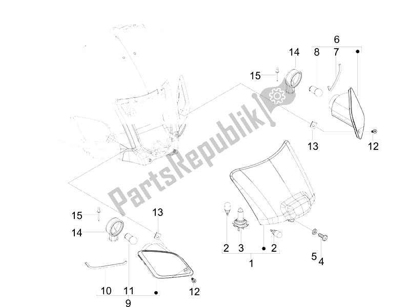 Tutte le parti per il Fanali Posteriori - Indicatori Di Direzione del Vespa GTV 250 IE Navy 2007