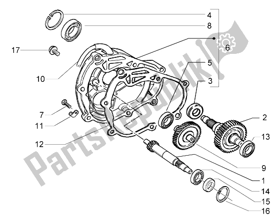 Tutte le parti per il Albero Ruota Posteriore del Vespa Granturismo 125 L 2003