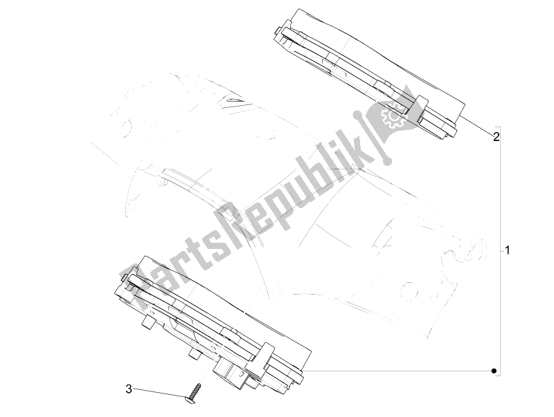 Toutes les pièces pour le Tableau De Bord Combiné du Vespa Sprint 50 2T2V 2014