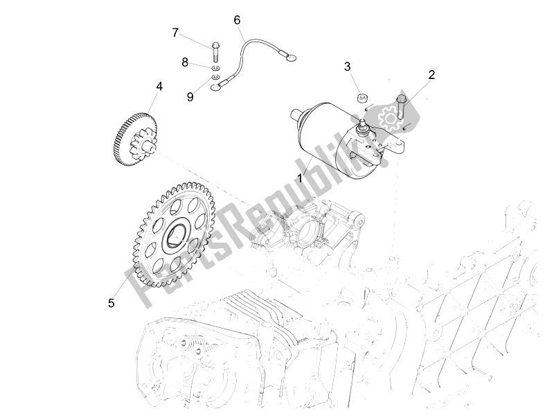 All parts for the Stater - Electric Starter of the Vespa GTS Super 150 IE 4T 3V 2014