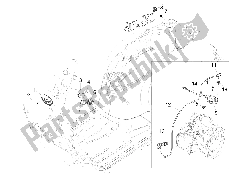 Toutes les pièces pour le Régulateurs De Tension - Unités De Commande électronique (ecu) - H. T. Bobine du Vespa GTS Super 150 IE 4T 3V 2014