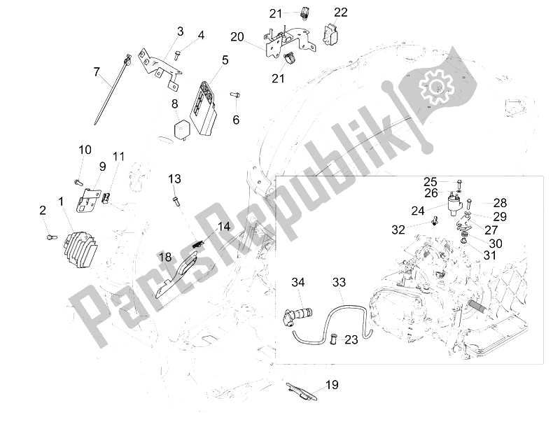 Toutes les pièces pour le Régulateurs De Tension - Unités De Commande électronique (ecu) - H. T. Bobine du Vespa 150 Sprint 4T 3V IE China 2015