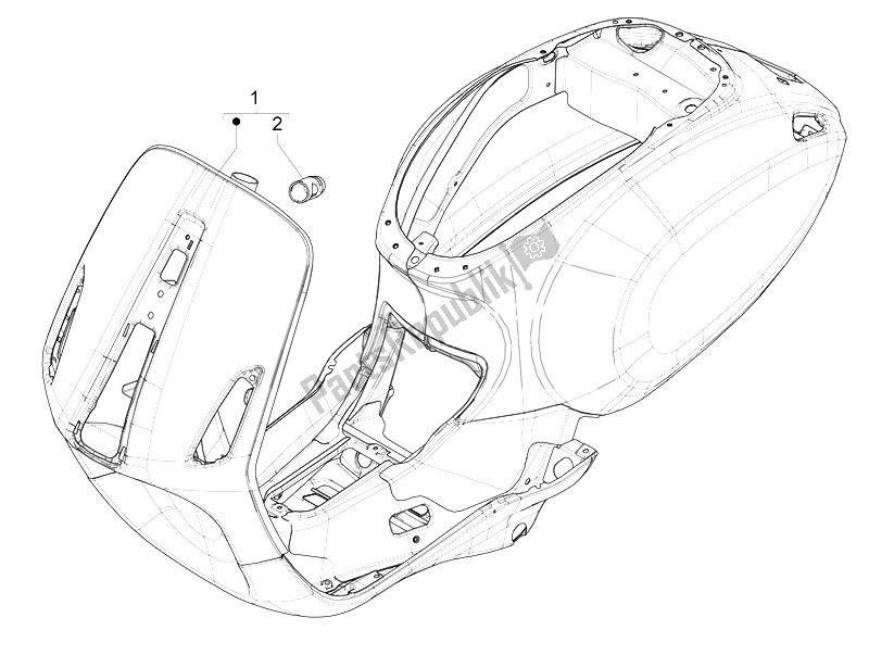 All parts for the Frame/bodywork of the Vespa Sprint 50 4T 4V USA 2014