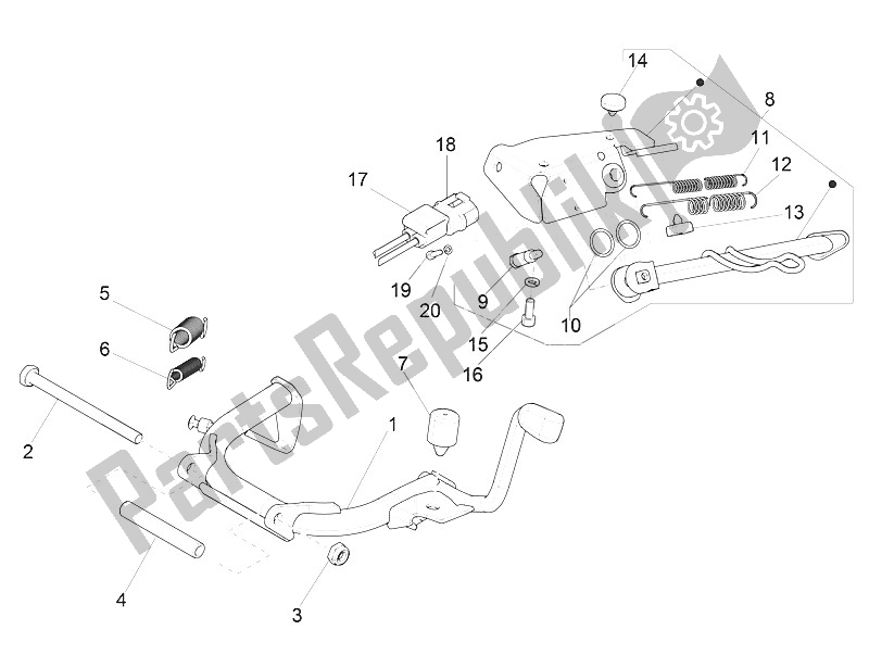 All parts for the Stand/s of the Vespa Vespa Sprint Iget 125 4T 3V IE ABS Asia 2016