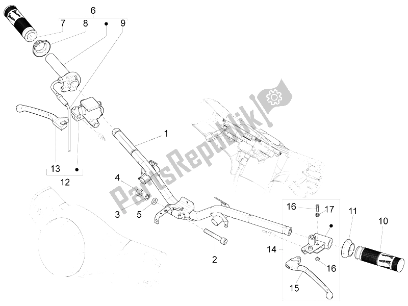 Toutes les pièces pour le Guidon - Master Cil. Du Vespa LX 125 4T 3V IE Vietnam 2012