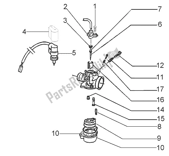 Toutes les pièces pour le Carburateur (2) du Vespa LX 50 2T 2005