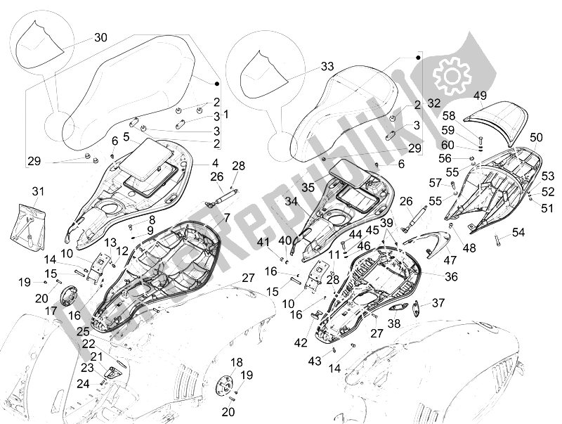 Tutte le parti per il Sella / Sedili del Vespa 946 125 2014