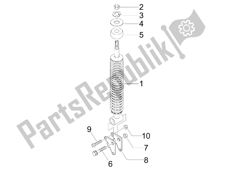 Toutes les pièces pour le Suspension Arrière - Amortisseur / S du Vespa S 150 4T USA 2007