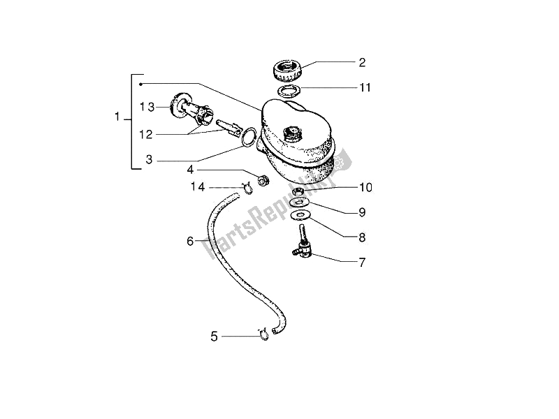 Todas las partes para Tanque De Aceite de Vespa PX 150 2011
