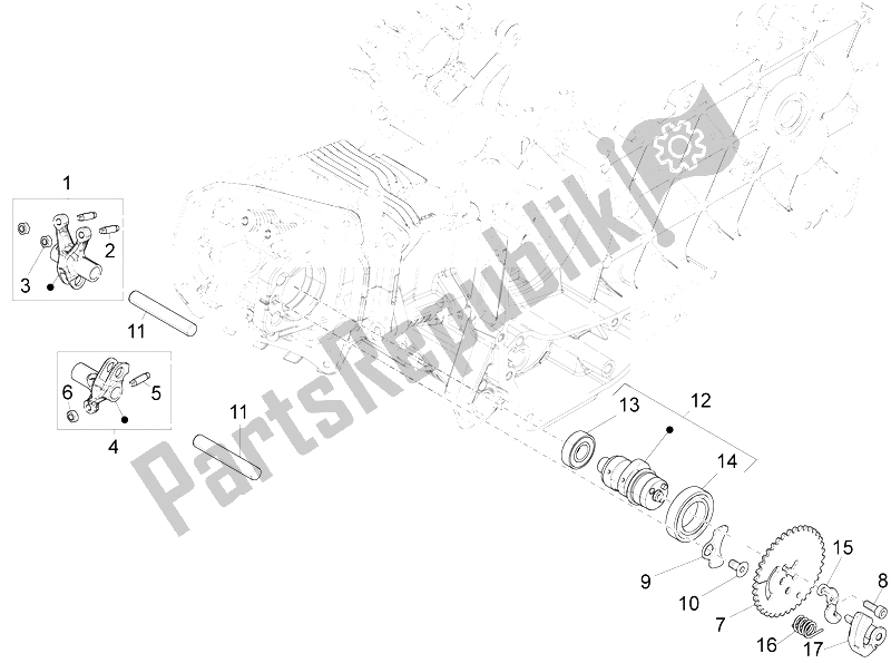 Todas las partes para Unidad De Soporte De Palancas Oscilantes de Vespa LX 150 4T 3V IE 2012